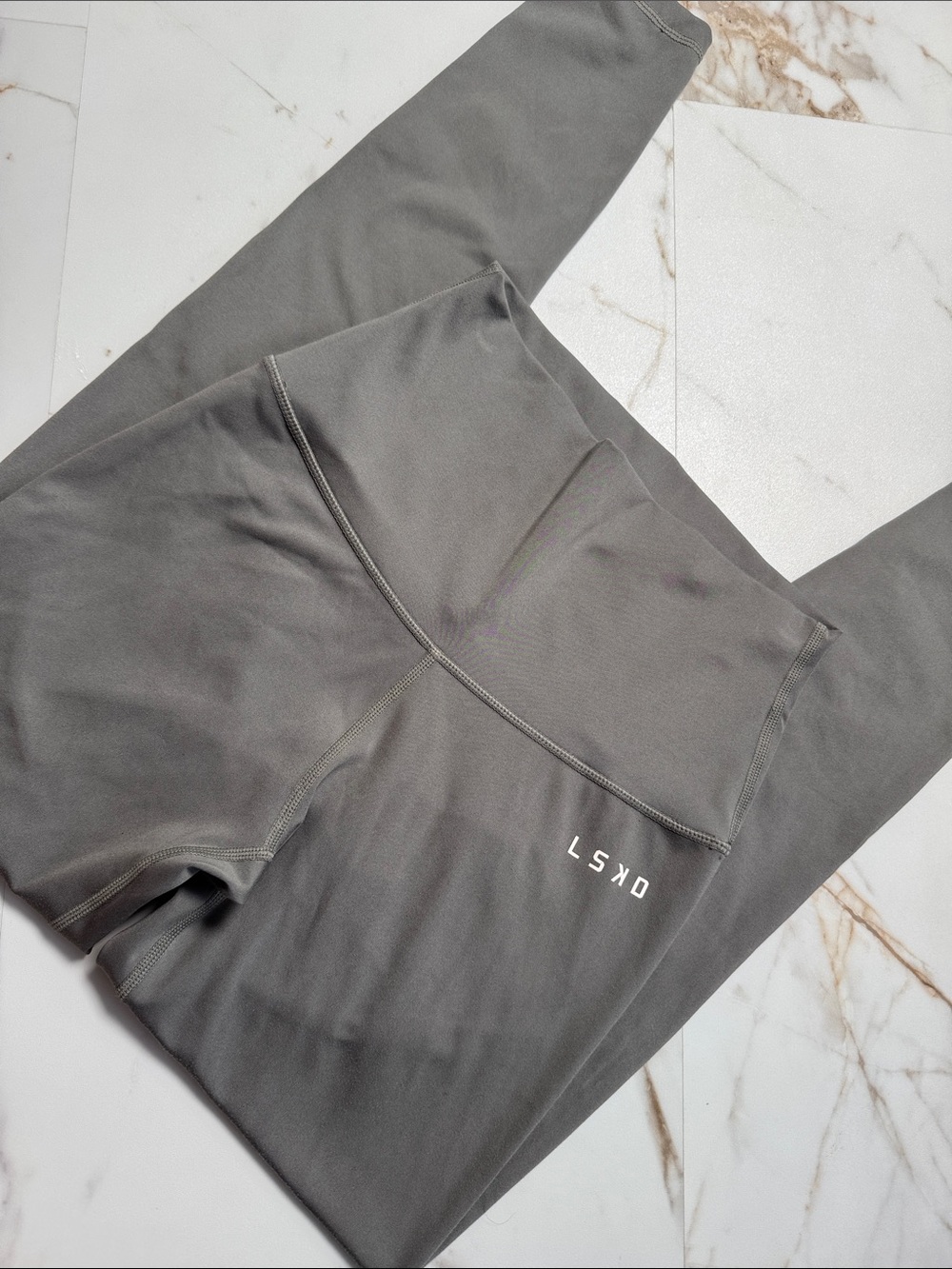 LSKD Gray Spellout Leggings Sz S Running Crossfit Workout